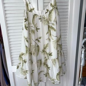 Tropical Leaf Print mini dress